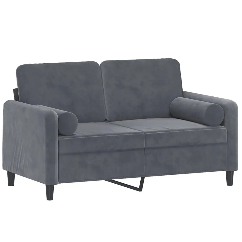 Grey Velvet 2-Seater Sofa