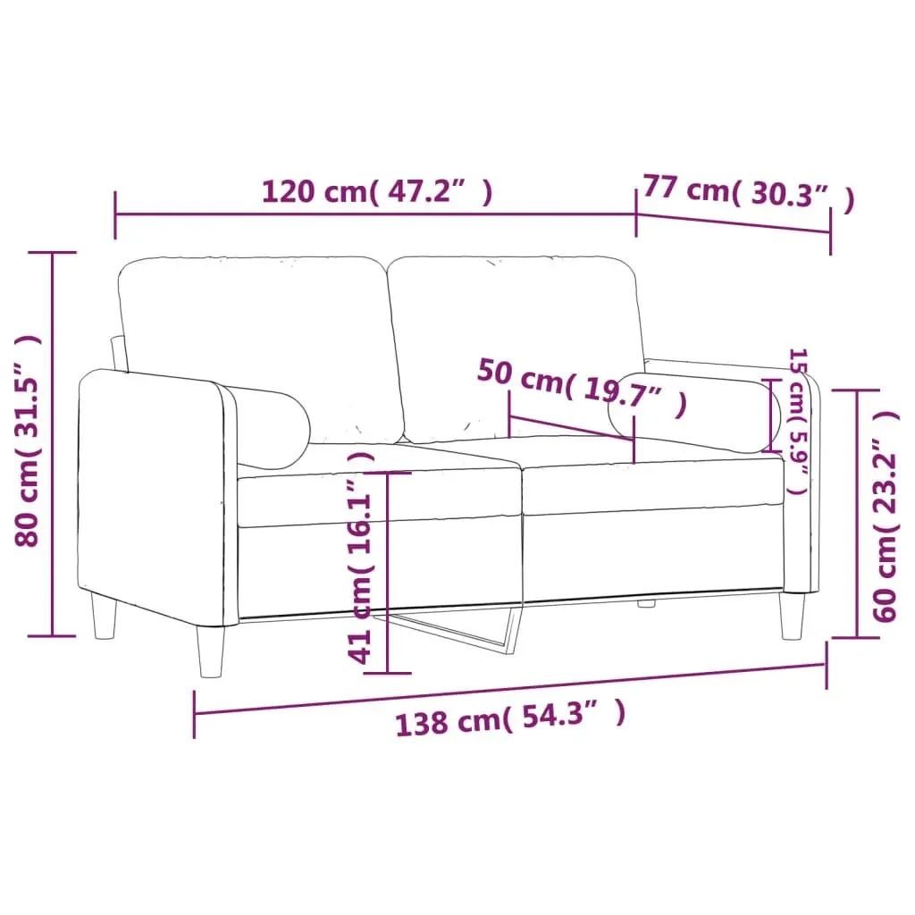 Grey Velvet 2-Seater Sofa