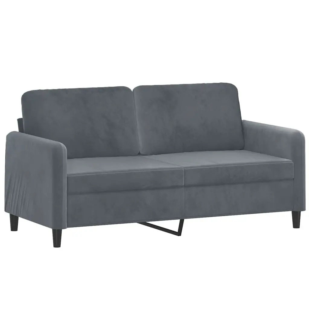 2-Seater Sofa Grey Velvet Modern Living Room Lounge Couch