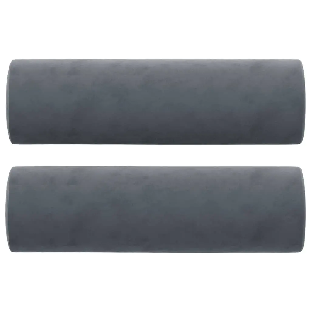 3-Seater Sofa Grey Velvet Modern Living Room Couch