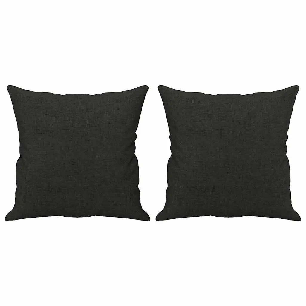 Fabric Sofa 2-Seater Lounge Black 120cm with Throw Pillows