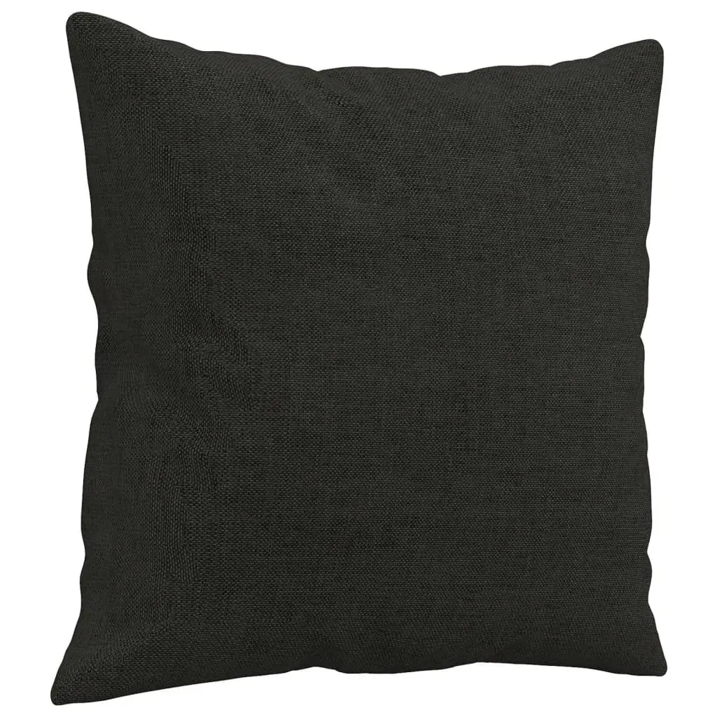 Lounge Couch Black Fabric 2-Seater 140cm with Throw Pillows