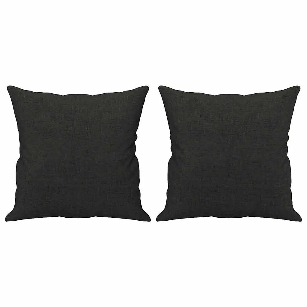 Black Fabric 3-Seater Sofa with Cushions