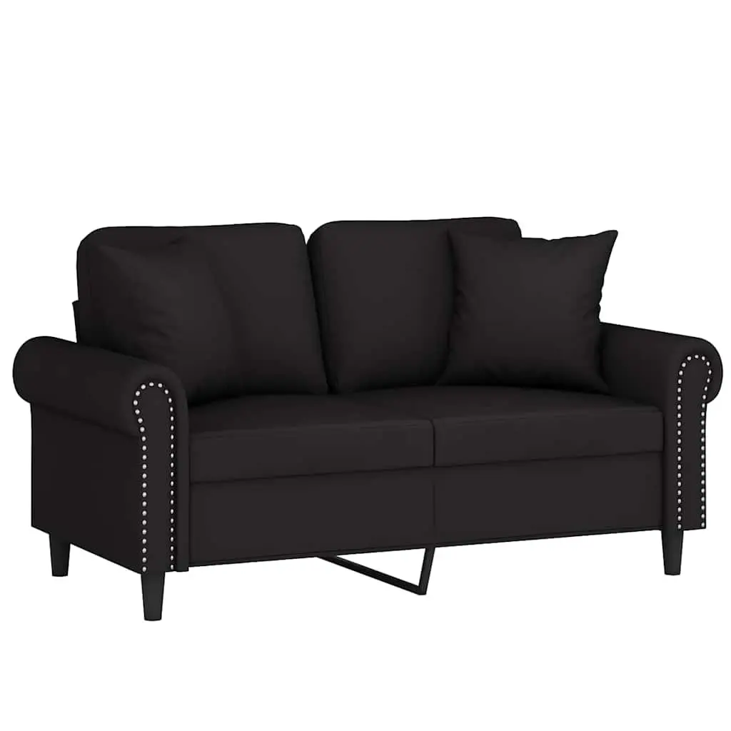 2-Seater Sofa Black Velvet 120cm Modern Lounge Couch