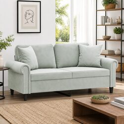 Value-Driven 2-Seater Sofa in Soft Grey Velvet