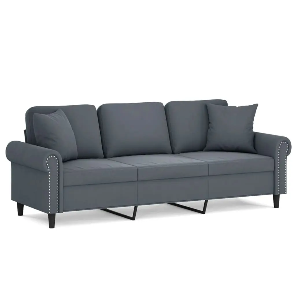 3-Seater Sofa Modern Living Room Furniture Grey 180cm