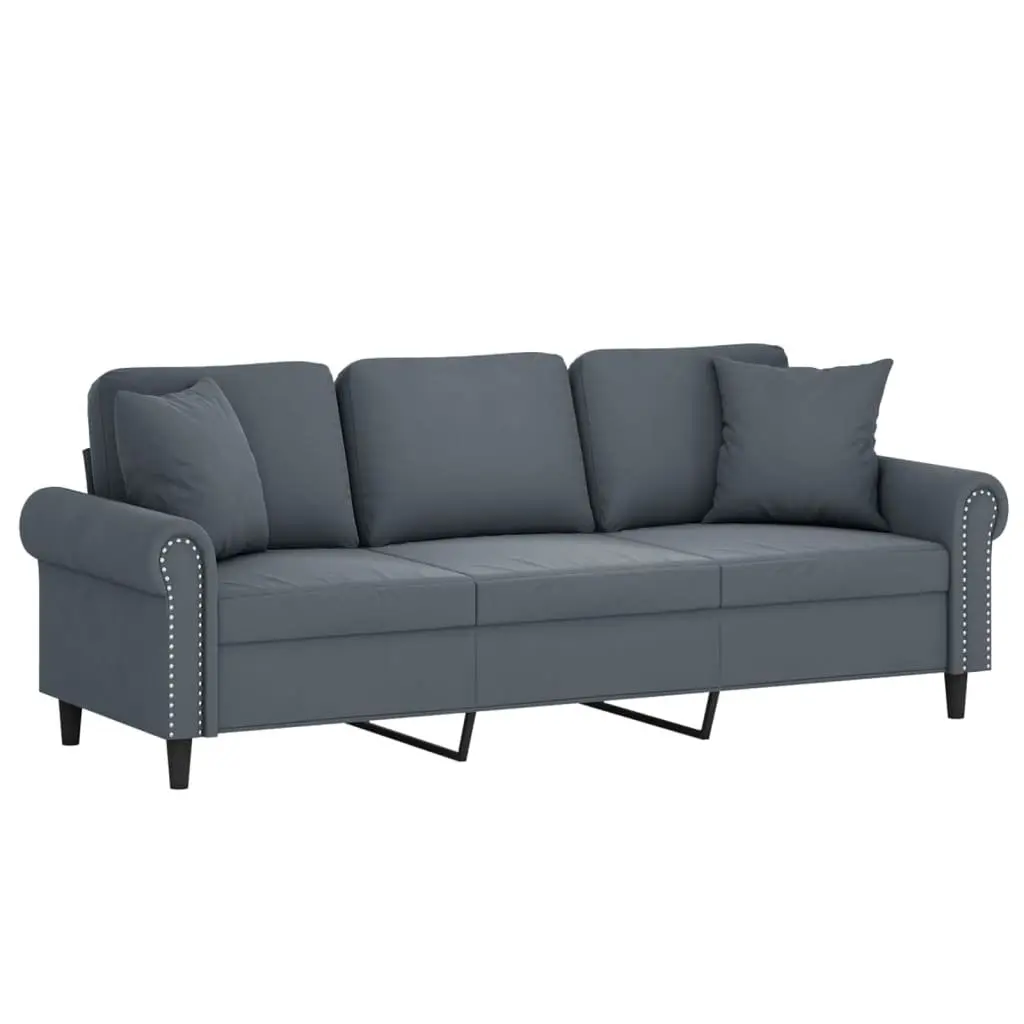 3-Seater Sofa Modern Living Room Furniture Grey 180cm
