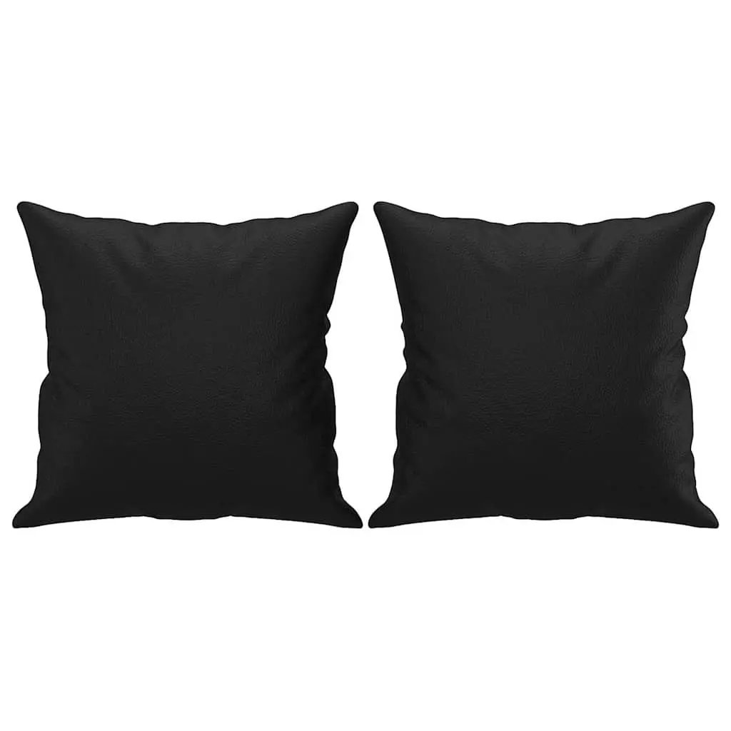 2-Seater Sofa Black Faux Leather Modern Lounge Couch 140cm