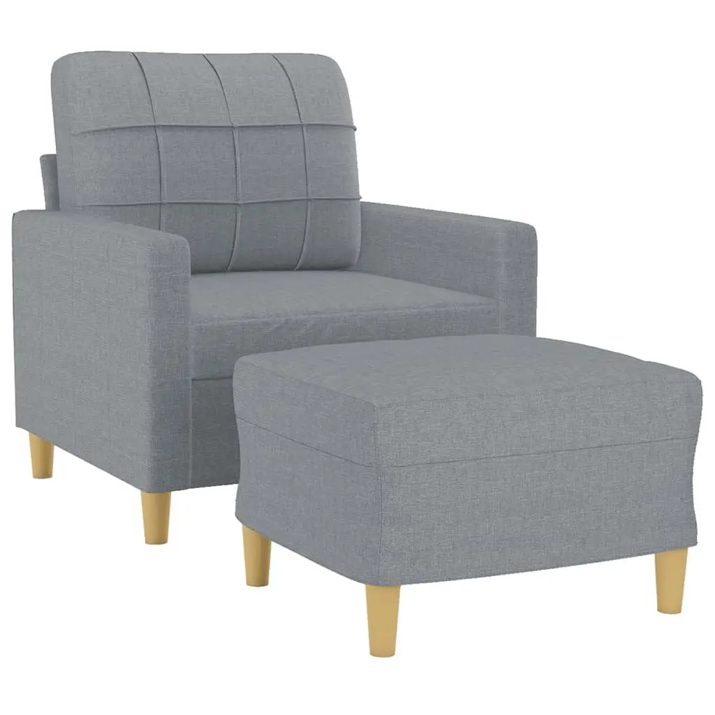 Sofa Chair with Footstool for Reading Relaxing Compact Grey