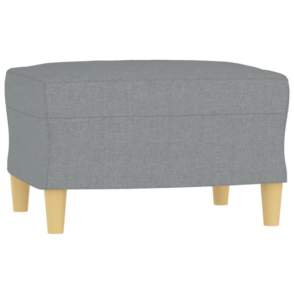 3-Seater Sofa with Footstool Grey Fabric Living Room Couch 180cm Modern Design