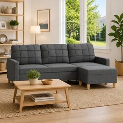 Comfortable 3-Seater Sofa with Footstool, Great Value