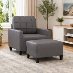 Grey Faux Leather Sofa Chair Offers Comfort and Value