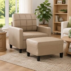 Comfortable and Value-Driven Sofa Chair with Footstool