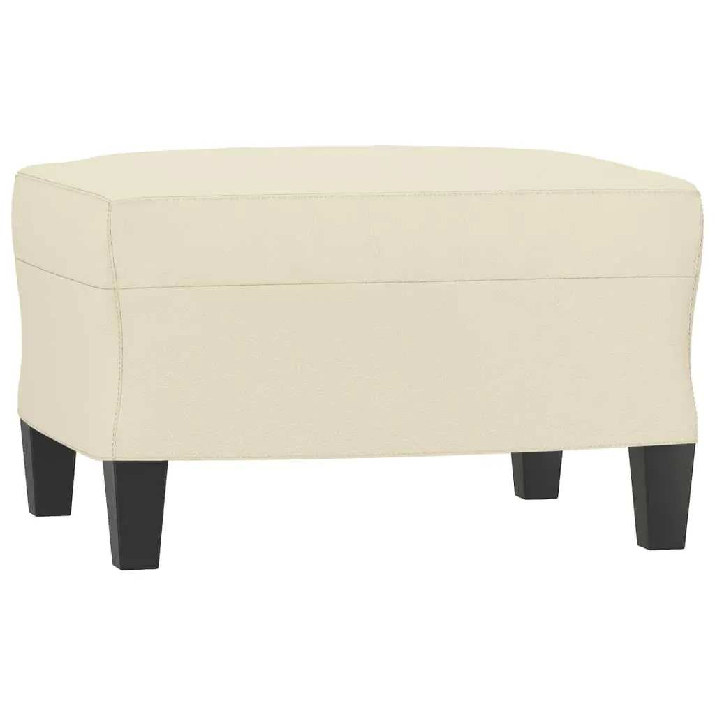 3-Seater Sofa with Footstool in Faux Leather