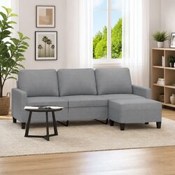 Comfortable 3-Seater Sofa with Footstool for Everyday Use