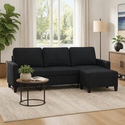 Warm and Reliable 3-Seater Sofa with Footstool Set