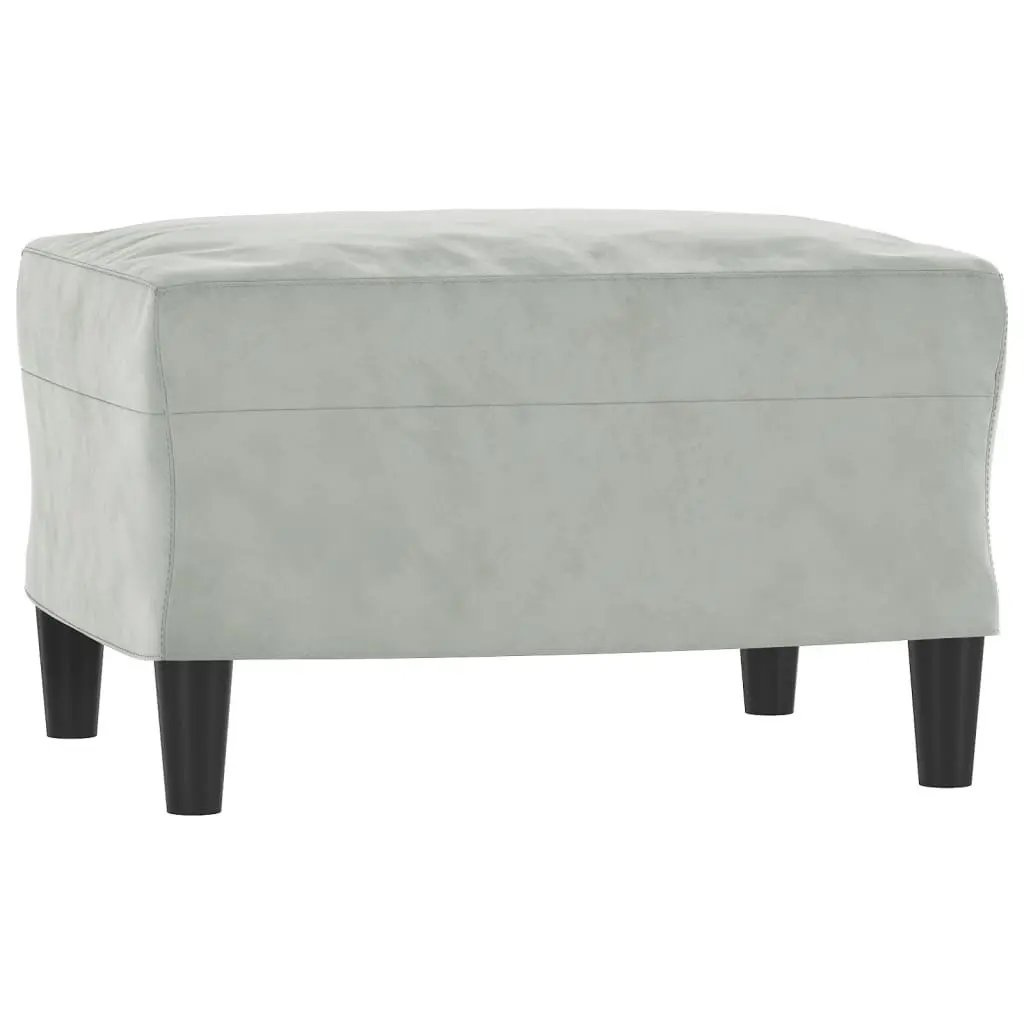 Sofa Chair Footstool Compact 60cm Grey Velvet Modern Living Room