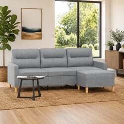 Comfortable 3-Seater Sofa with Footstool for Value