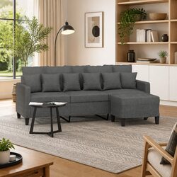 Comfortable 3-Seater Sofa with Footstool for Everyday Use