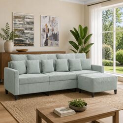 Comfortable and Value-Focused 3-Seater Sofa with Footstool