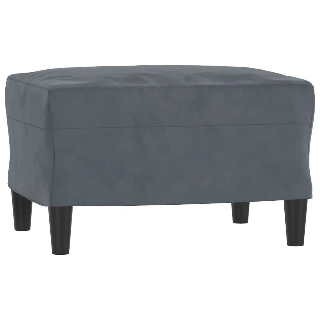 3-Seater Sofa Footstool Lounge Couch 180cm Grey Velvet