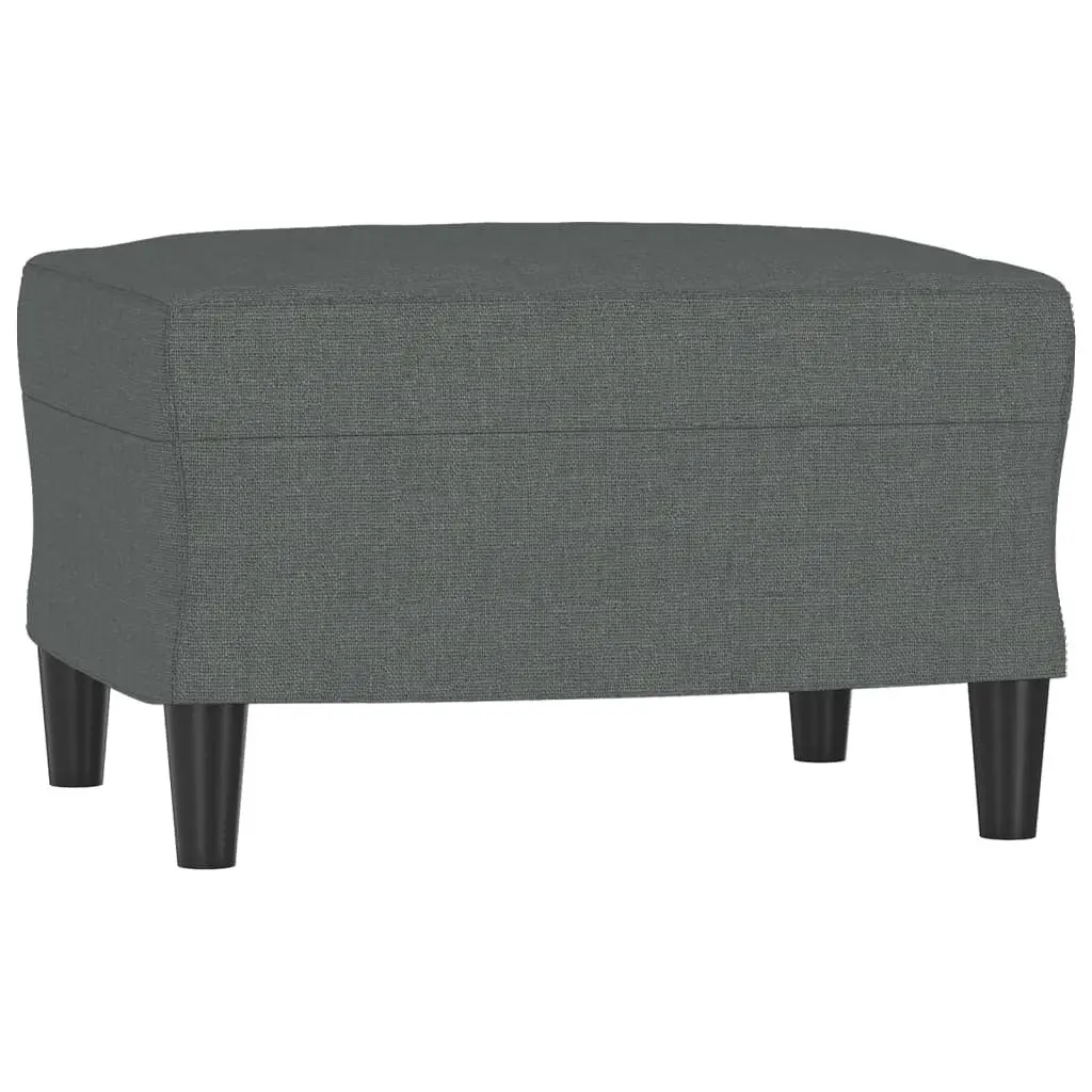 Grey 3-Seater Sofa with Footstool