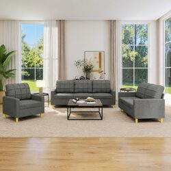 Comfort and Value: 3-Piece Grey Sofa Set for Your Home