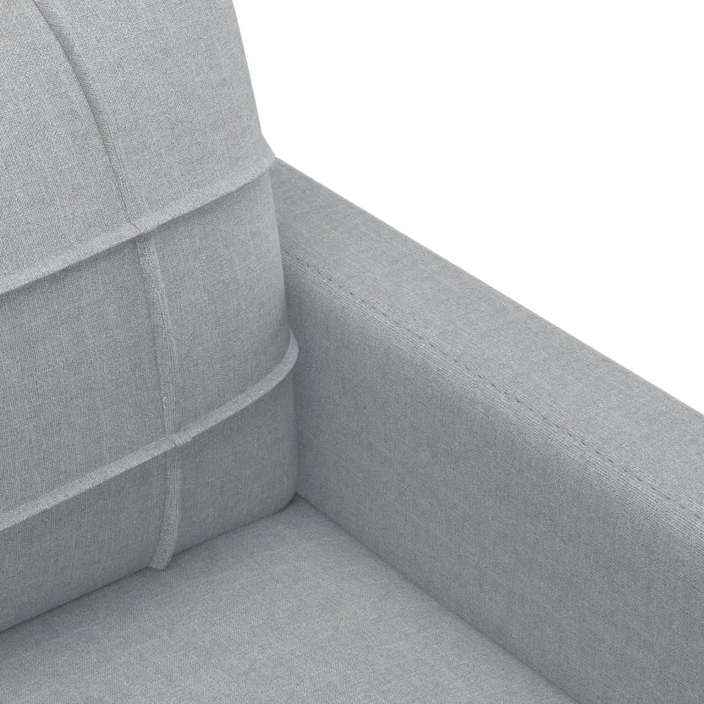 Sofa Set 4 Piece Grey Fabric Lounge Suite with Cushions and Footstool Living Room