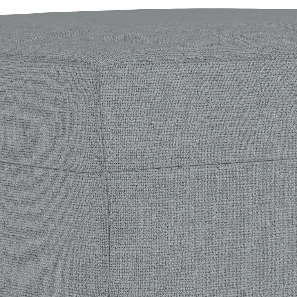 Sofa Set 4 Piece Grey Fabric Lounge Suite with Cushions and Footstool Living Room