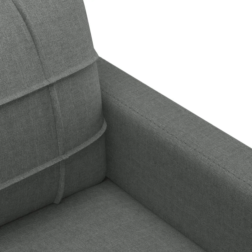 Sofa Set Living Room Furniture Grey Fabric 4 Piece with Cushions and Footstool