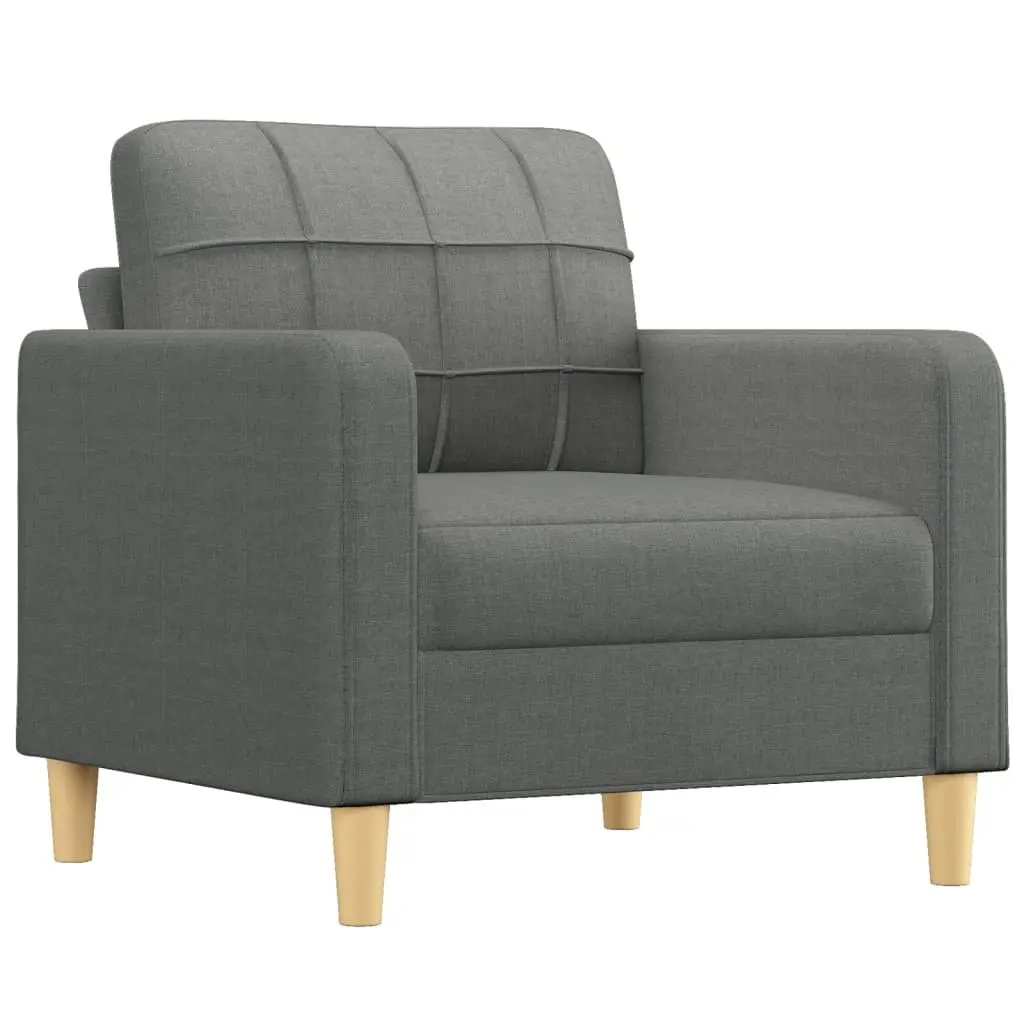3 Piece Sofa Set Grey Fabric Couch Lounge Suite