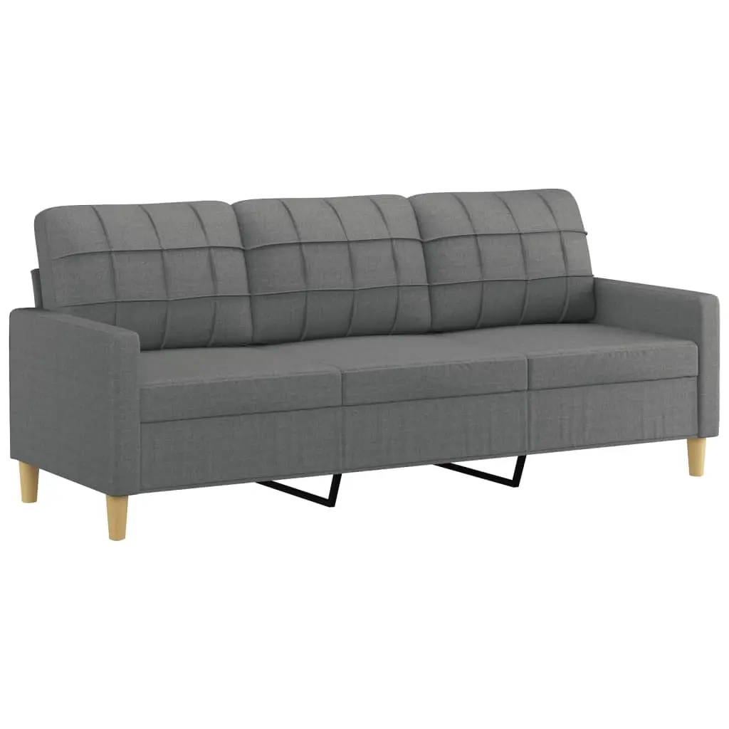 3 Piece Sofa Set Grey Fabric Couch Lounge Suite