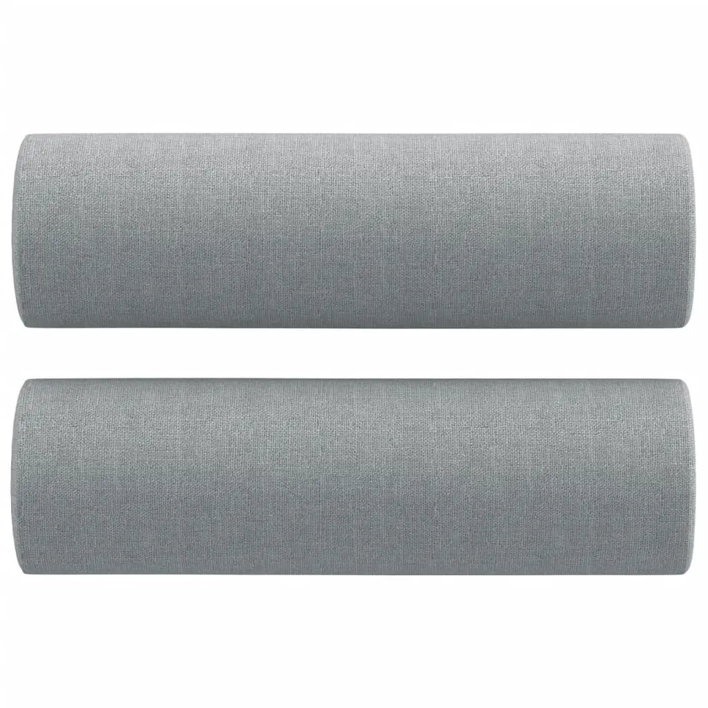 4 Piece Sofa Set Grey Fabric Lounge Suite with Pillows Ottoman Footstool