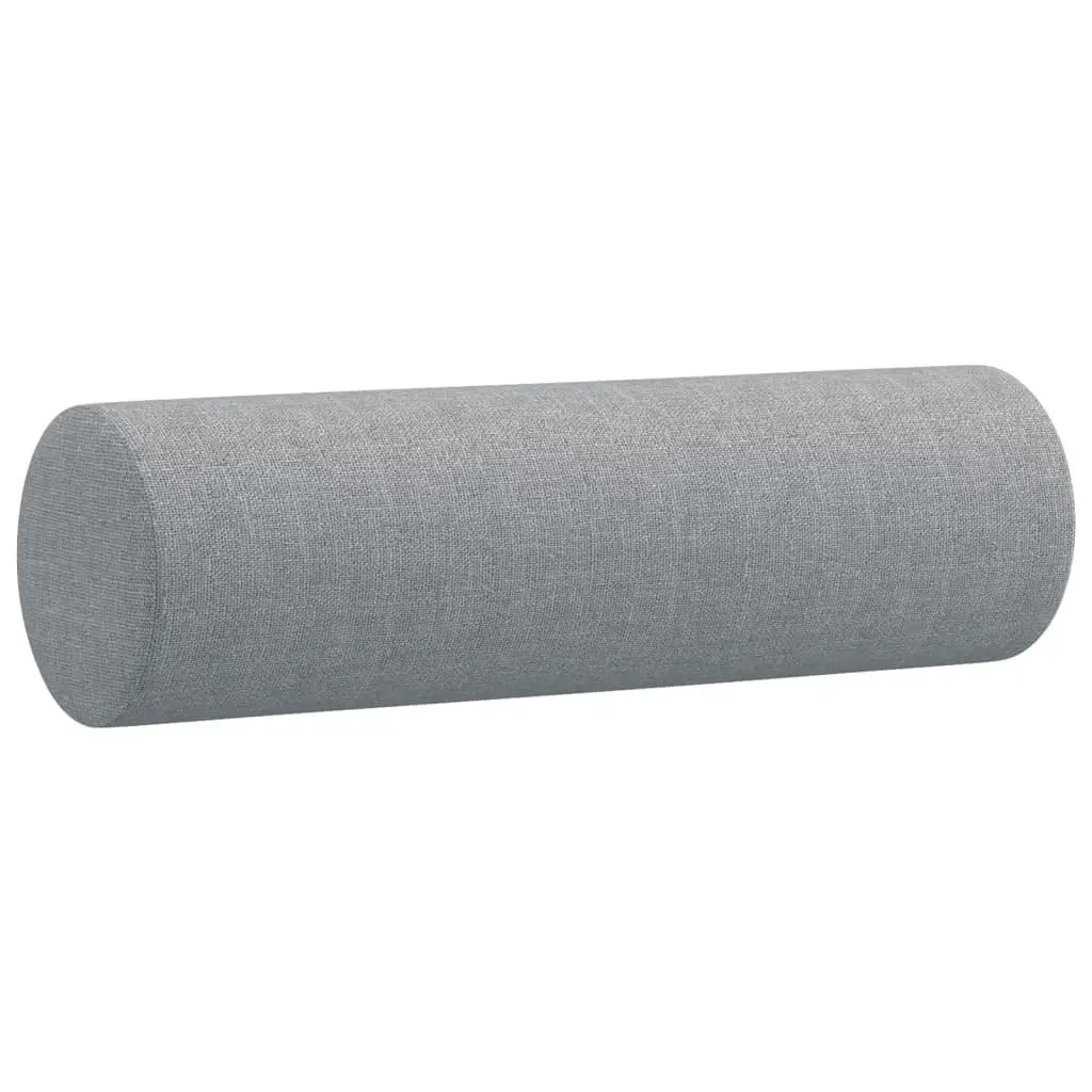 4 Piece Sofa Set Grey Fabric Lounge Suite with Pillows Ottoman Footstool