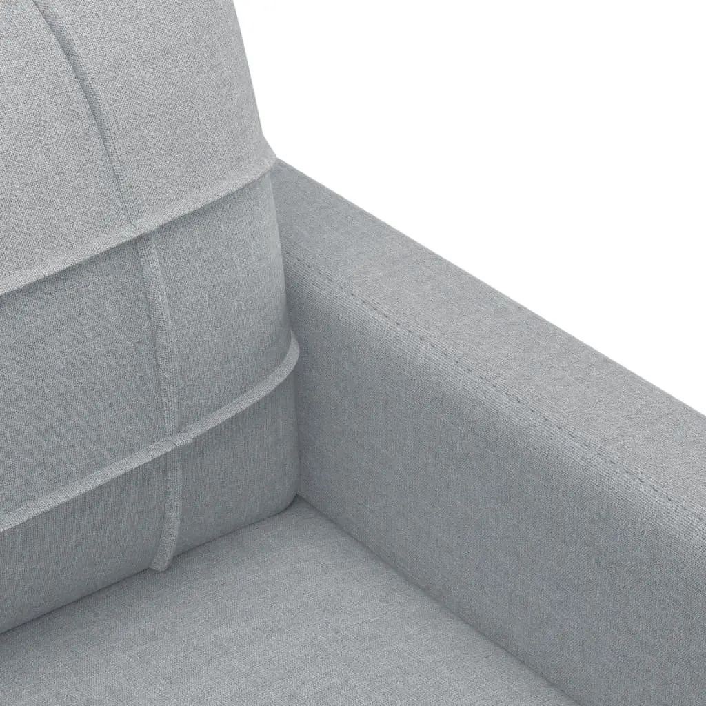 4 Piece Sofa Set Grey Fabric Lounge Suite with Pillows Ottoman Footstool