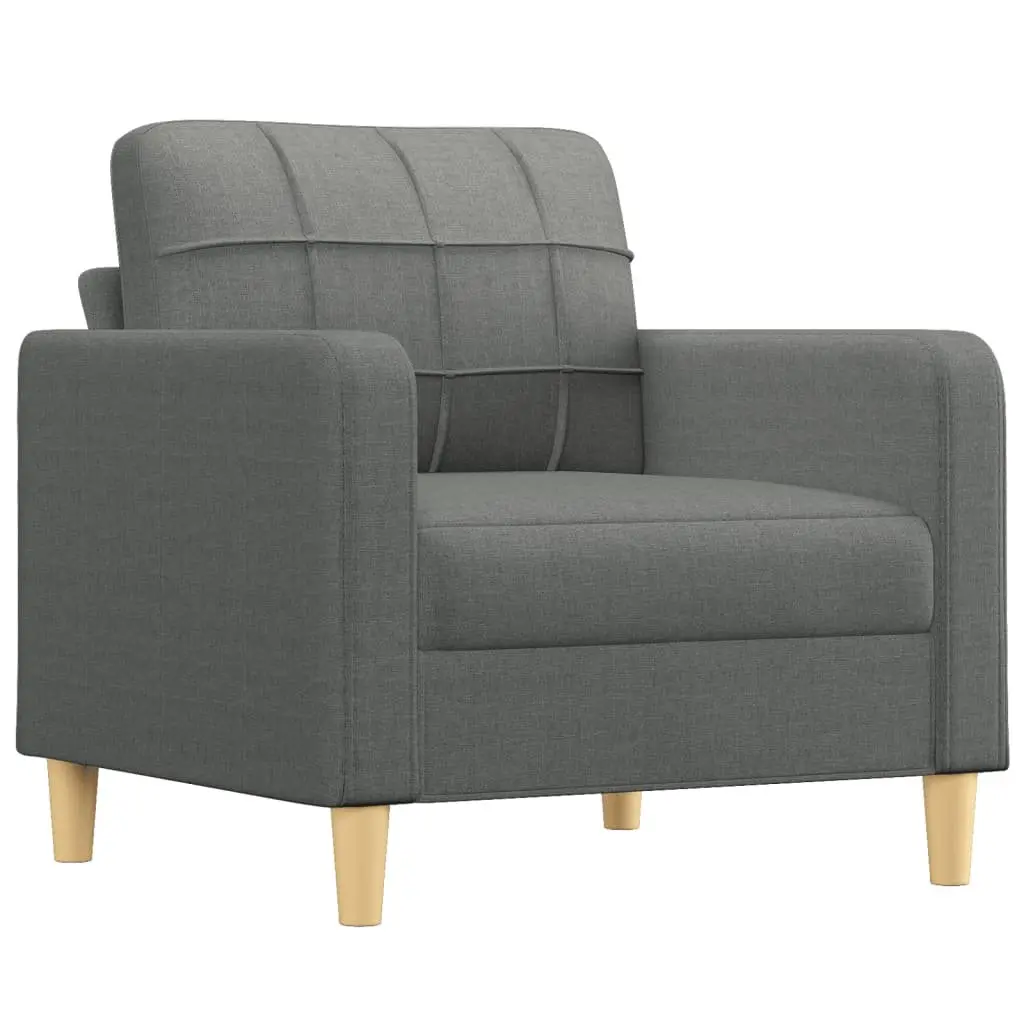 4 Piece Sofa Set Grey Fabric Lounge with Pillows Footstool