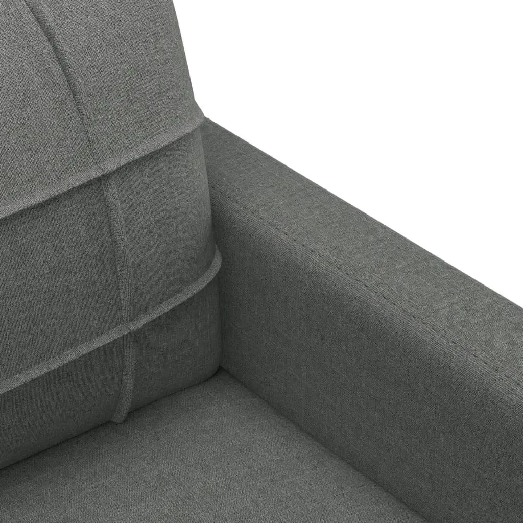4 Piece Sofa Set Grey Fabric Lounge with Pillows Footstool