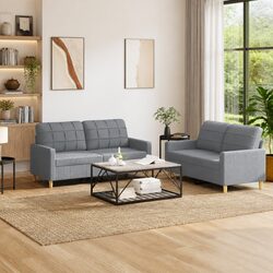 Comfortable Grey Fabric Sofa Set with Exceptional Value