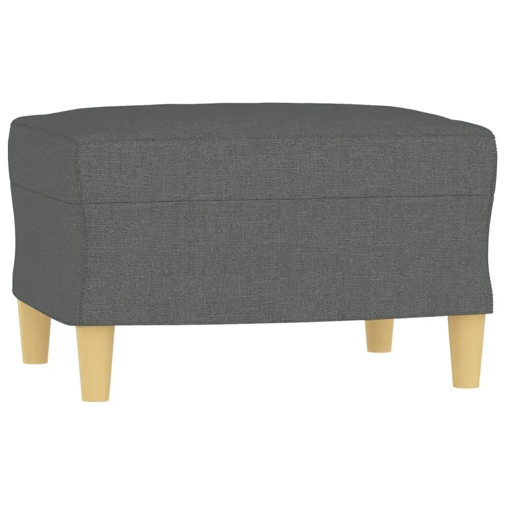 3 Piece Sofa Set with Footstool Grey Fabric Lounge Suite Living Room Furniture