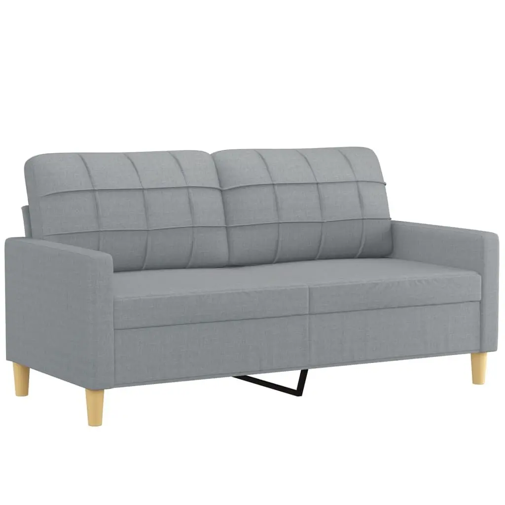 2 Piece Sofa Set Grey Fabric Lounge Suite for Living Room Furniture