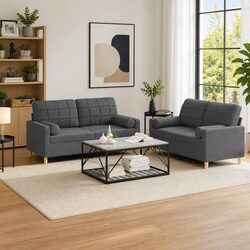 Value-Driven 2 Piece Sofa Set in Grey with Comfort Benefits