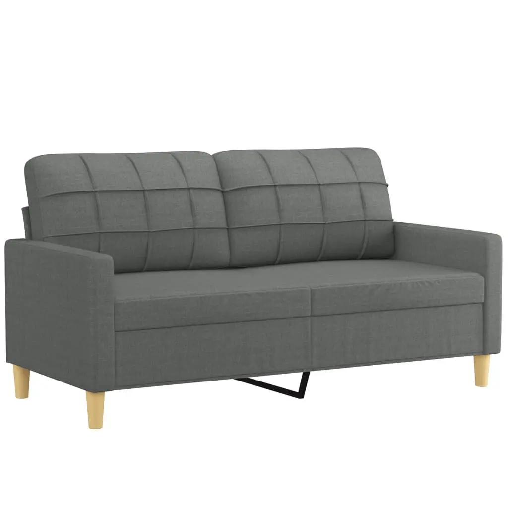 Sofa Set Grey Fabric Couch Living Room Furniture 2 Piece