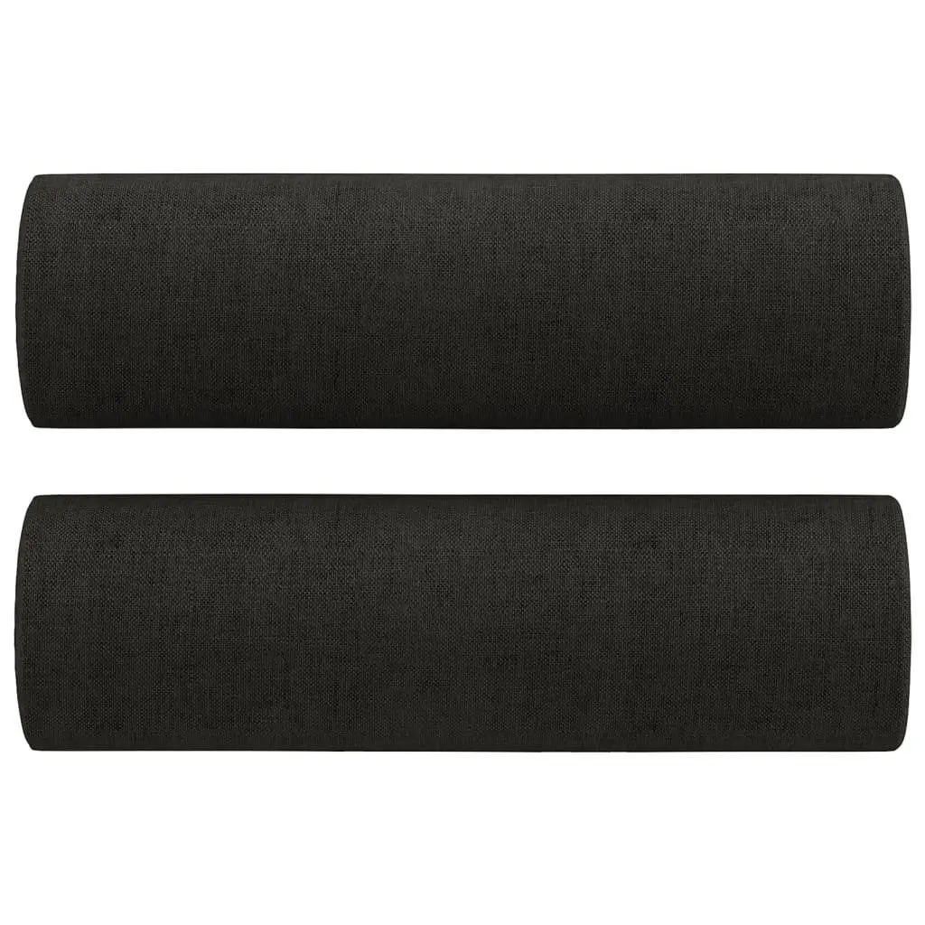 2 Piece Sofa Set Black Fabric Couch Lounge Seating