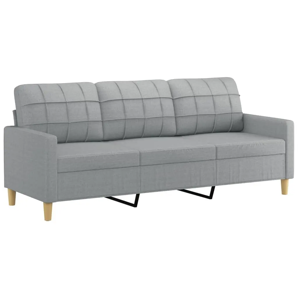 2 Piece Sofa Set Grey Fabric Living Room Seating Lounge Couch with Cushions