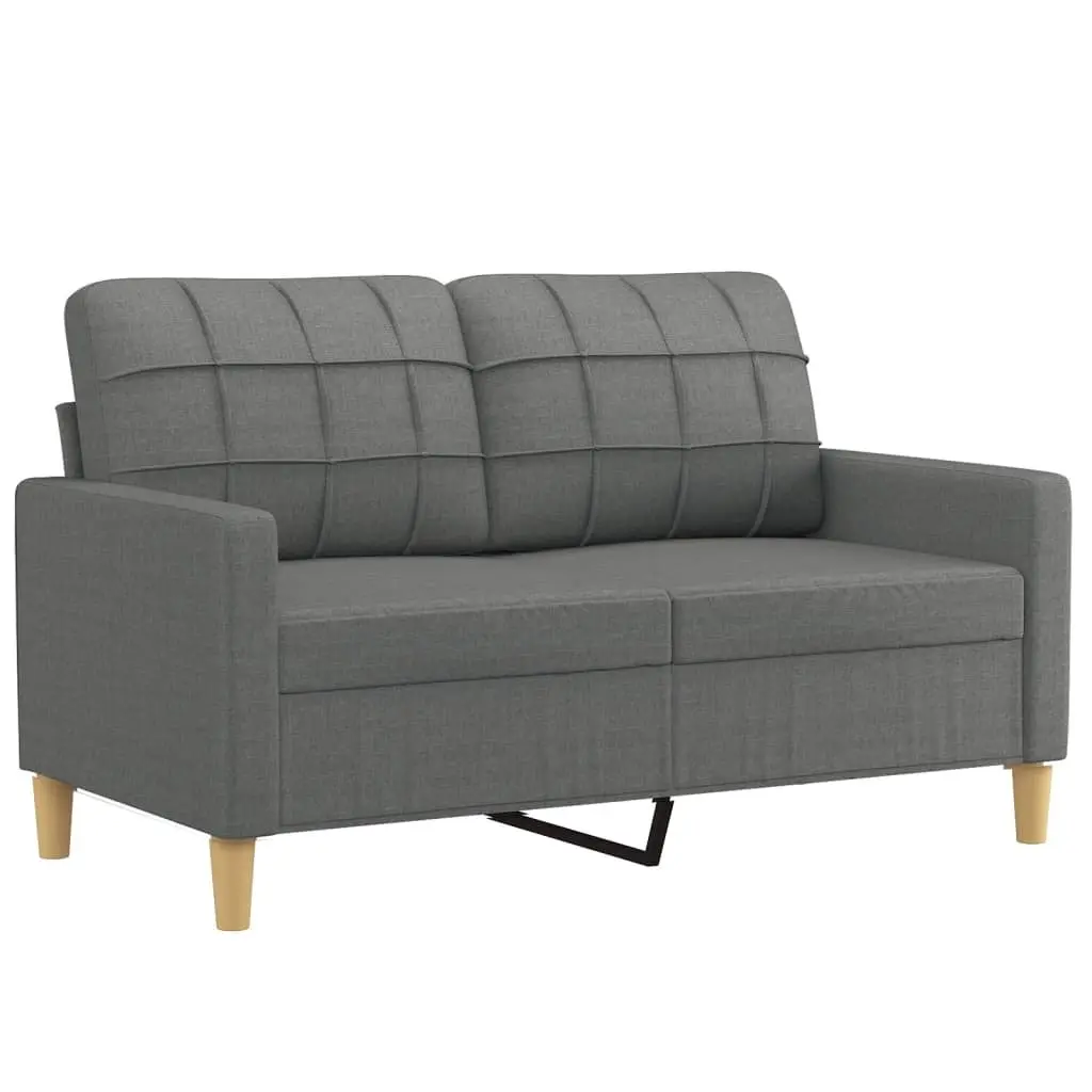 3 Piece Sofa Set Living Room Seating Grey Fabric