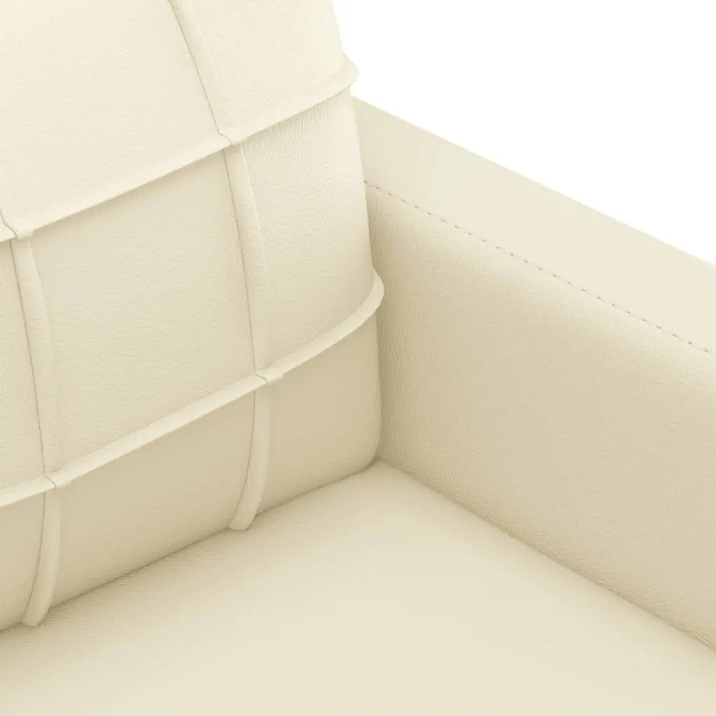 4 Piece Sofa Set Cream Faux Leather Living Room Furniture