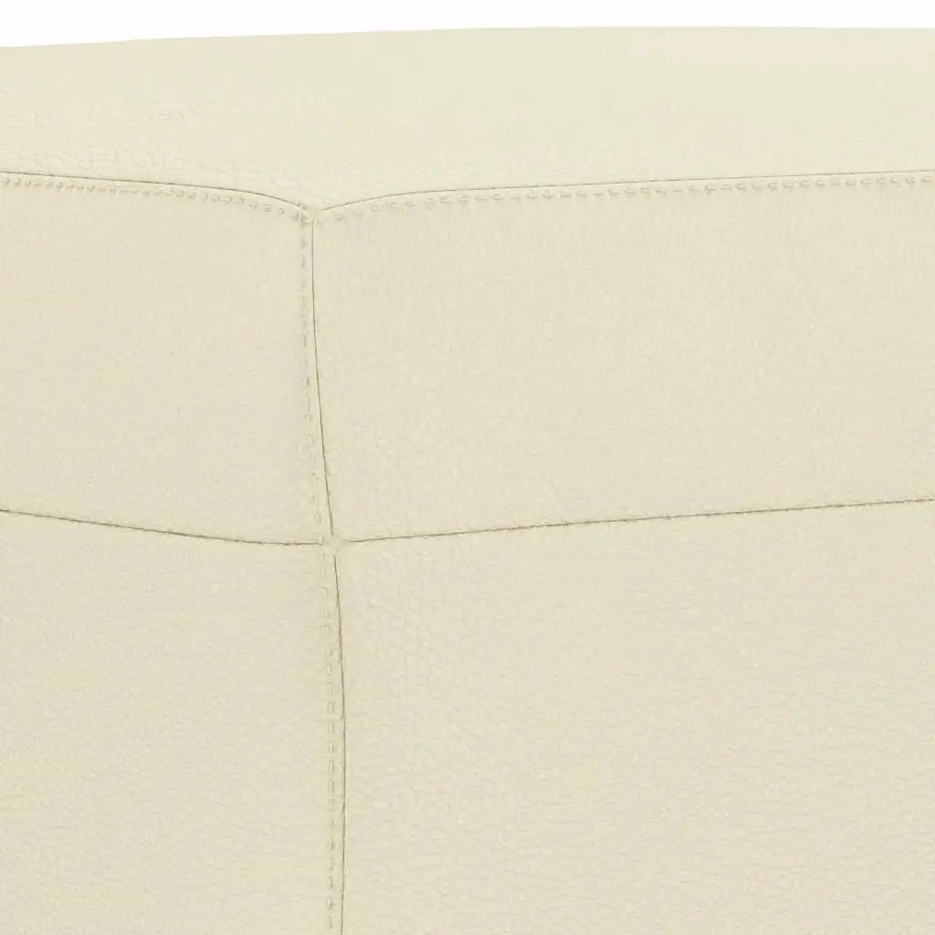 4 Piece Sofa Set Cream Faux Leather Living Room Furniture