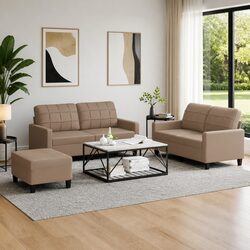 Value-Driven 3 Piece Sofa Set with Footstool for Comfort