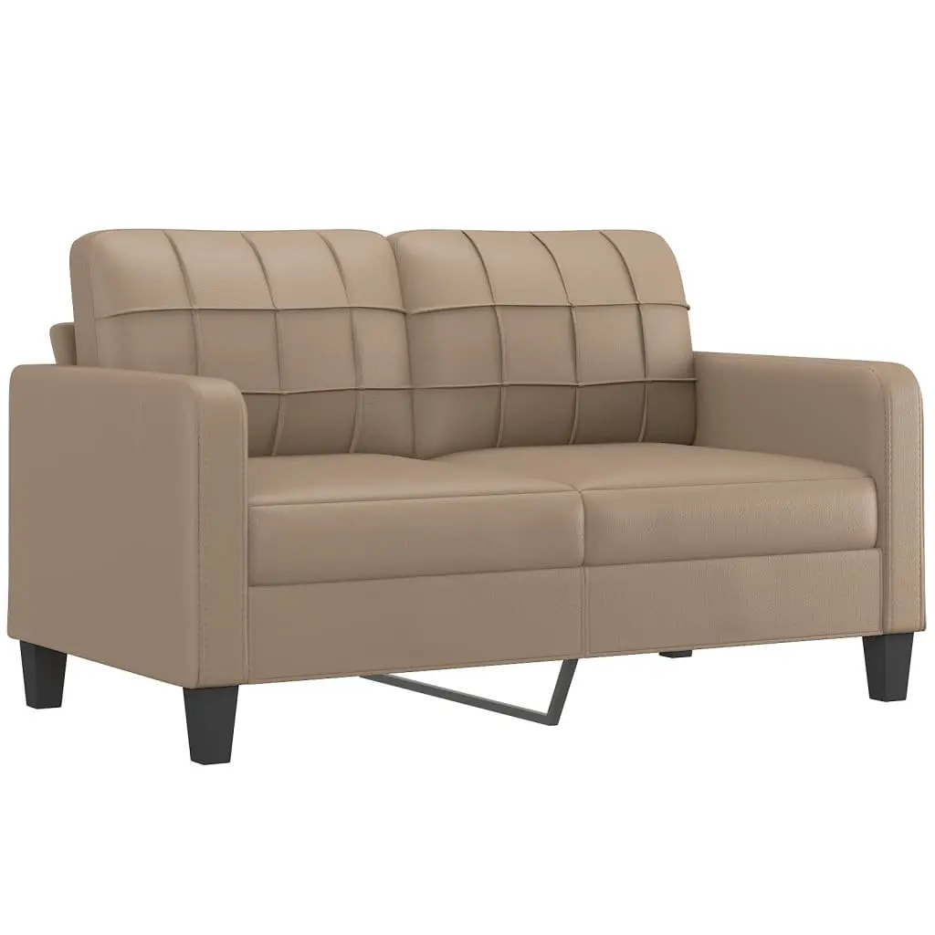 2 Piece Sofa Set Brown Faux Leather Lounge Couch