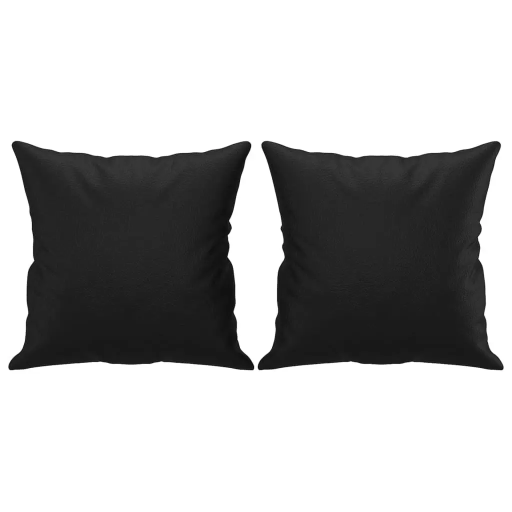 3 Piece Sofa Set Black Faux Leather Couch for Lounging Reading Watching TV